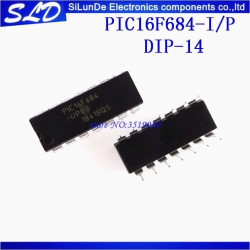Free Shipping 10pcs/lot PIC16F684-I/P 16F684 DIP-14 MCU 8BIT 3.5KB FLASH new and original In Stock