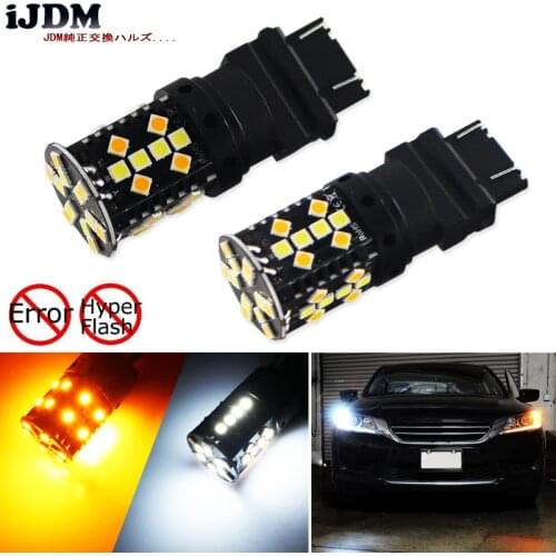 No Hyper Flash 3157 LED Canbus P27/5W T25 Switchback White/Amber LED Bulbs For Daytime Running Lights/Turn Signal Lights 12V LED
