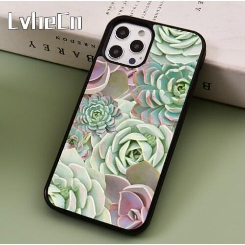 LvheCn Cactus Plants Succulents Phone Case Cover For iPhone 5 SE 2020 6s 7 8 Plus 11 12 Pro X XR XS Max Samsung S8 S9 S10 coque