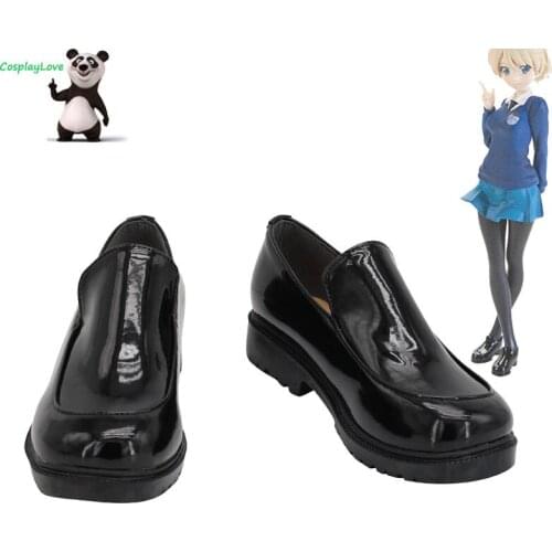 CosplayLove Girls Und Panzer Darjeeling Black Shoes Cosplay Long Boots Leather Custom Made For Halloween Christmas