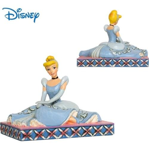 Disney Genuine Cinderella Cartoon Anime Figures Cute Resin Dolls Decoration Action Figure Collection Model Toys Boxed Kids Gifts