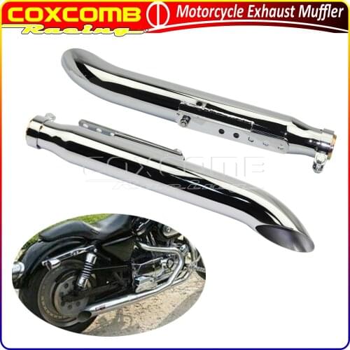 Motorcycle 35-45mm Slash Cut Exhaust Pipe Silencer Mufflers For Harley Cafe Racer Chopper Bobber 1-3/8”1-1/2”1-5/8”1-3/4