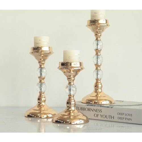IMUWEN Metal Candle Holders Gold Candle Stand Fashion Wedding Exquisit Table Candlestick Party Home Decoration