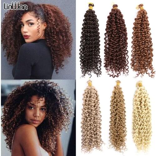 Afro Kinky Curl Twist Crochet Braids Hair 14inch Water Wave Synthetic Hair Extensions Ombre Braiding Hair For Kids For Women