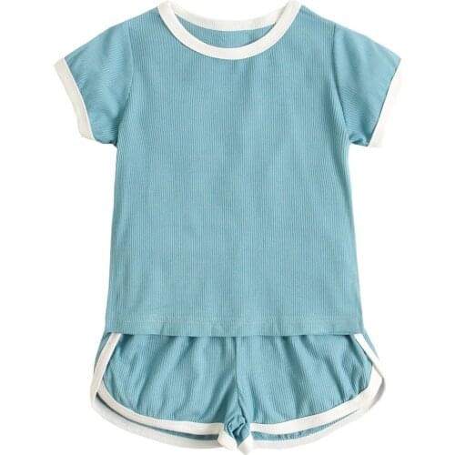 Summer Suit Korean Childrens Clothing Baby Girl Clothes Short-sleeved 2 Piece Toddler Child Casual Cute Clothes Sets For Girls