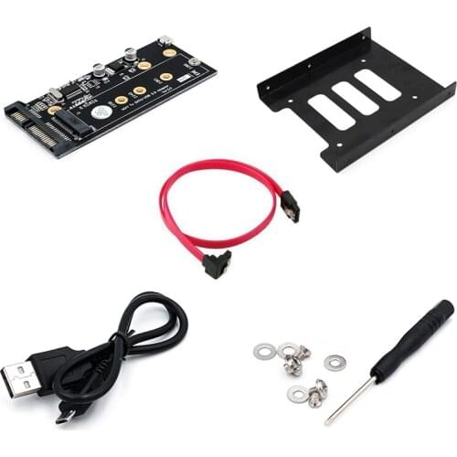 M.2 to USB SATA Adapter SATA-Bus NGFF M.2 KEY B to SATA 2.5 with USB 2.0 and 3.5 HDD Bracket Adapter Raiser for 2230-2280 M2 SSD