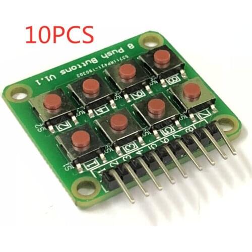 10pcs HJXY For Micro switch 2X4 matrix keyboard 8-bit button Independent button Single-chip external expansion keyboard Module