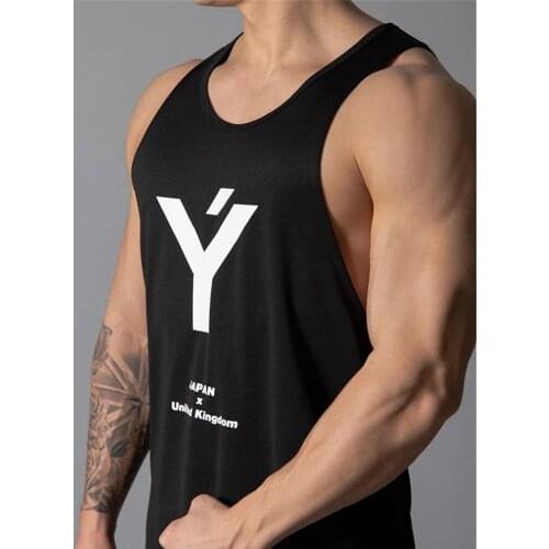 Gym Men Stringer Tank Top Bodybuilding Fitness Singlets Muscle Vest Tee basketball jersey Quick-drying vest mens training suit