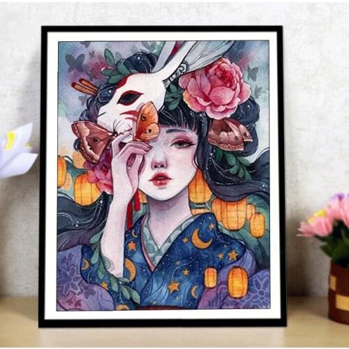 5D DIY Diamond Painting Kit Beauty Flower Cross Stitch Embroidery Full Diamond Mosaic Wizard Set Home Wall Decoration Art