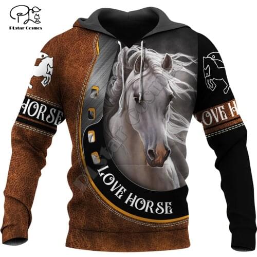 PLstar Cosmos Funny Animal Love Horse Colorful Harajuku NewFashion Tracksuit 3DPrint Men/Women Streetwear Jackets Zip Hoodies 10