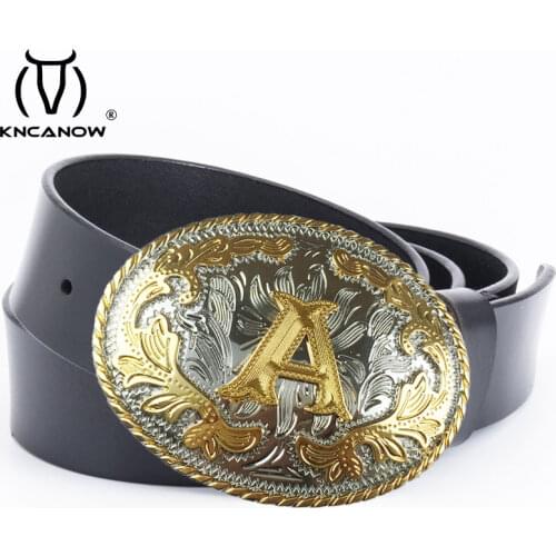 Cow Genuine Leather Belts for Men Famous Brand Luxury Designer Vintage 26 English Letters Buckle Jeans Waist Strap High Quality