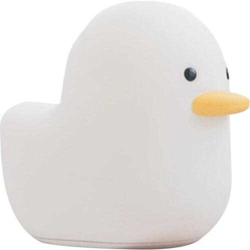 USB Rechargeable LED Night Light Duck Silicone Night Lights Contact Sensor Bedroom Bedside Lamp for Kids Baby Gift