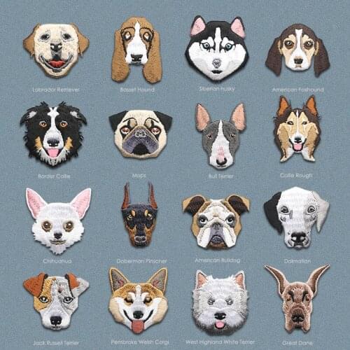 Maxsin Fashion Cartoon Dog Patches Iron On Transfer Sticker For Clothes Badge Appliques DIY T-shirt Dress embroidered patches