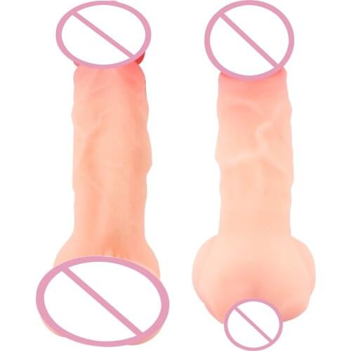 Vaginal Sex Dildo Super Soft Dildo Enlarge Sleeve Dildo Sex Toys for Woman Man Gay Female Masturbation Realistic Dildo