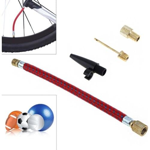 Bicycle Pumps 4pcs/set Portable MTB / Road Bicycle Inflator Extension Tube with Pump Adaptor Kit Valve for Bicycle