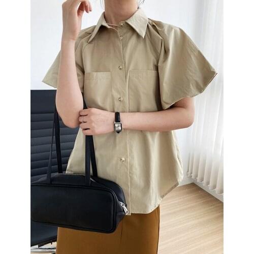 Women Short Sleeve Shirt Summer Stree Wear White Shirt Linen Blouse Female Womens Blouse Womens Shirts With Pocket Fashion