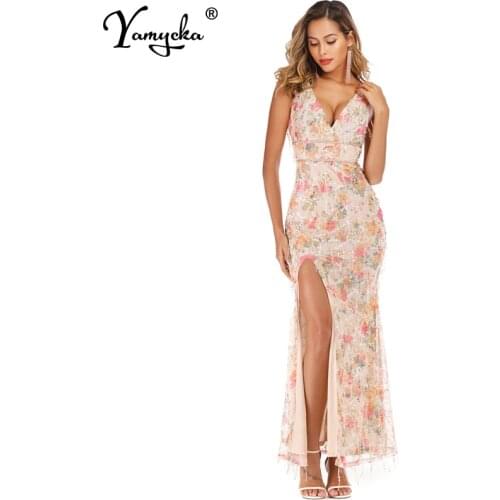 Sexy print tassel Sequins summer maxi dress women Backless Bandage party Long dress elegant bodycon vintage dresses vestidos New