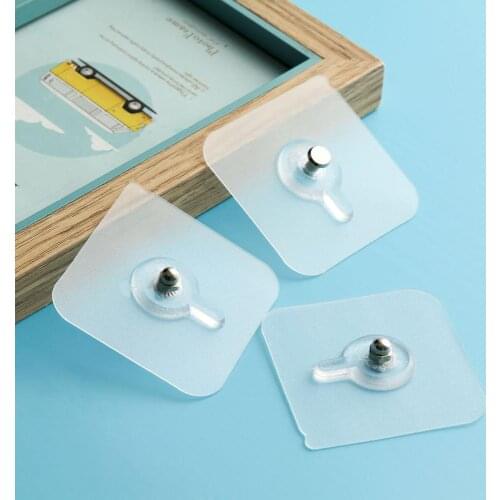 1/5PCS Kitchen Wall Hooks Hanging Wall Seamless Nails Screw Posted Strong Home Free Nail Adhesive Hook Attached Photo Frame