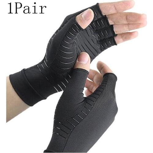1pair Anti-slip Arthritis Relief Carpal Tunnel Hand Wrist Pain Relief Compression Gloves Brace Support For Women Men