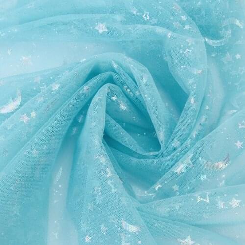 150cm*100cm/pcs Shiny Star Mesh Tulle Fabric Beautiful Wedding Dress Clothing Decoration Material DIY Mantilla Sewing Supplies