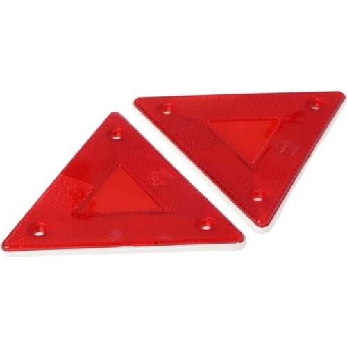 2 Pcs Triangle Warning Reflector Alerts Safety Plate Rear Light Trailer Fire Truck Car
