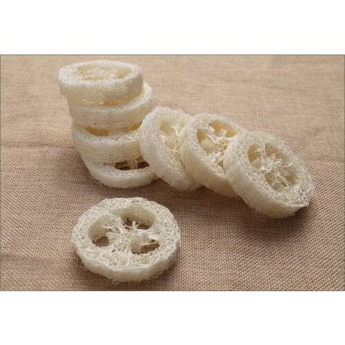 6cm wide 200pcs/lotNatural Loofah Luffa Loofa Sliceshandmade DIY soap tools, facial soap holder storage