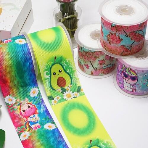 DIY Cartoon Printed Grosgrain Ribbon For Craft Supplies Sewing Accessories 5 Yards. 51653