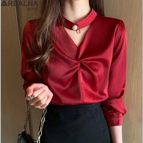 AREALNA Satin Blouses