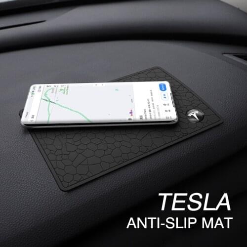 PVC Car Phone Anti Slip Mat Auto Dashboard Non Slip Pad Styling Accessories For Tesla Model 3 Model S Model X Model Y Roadster