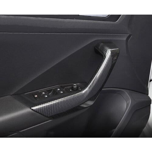 Car Styling Interior Doors Panel Handle Bar Pull Trim Protective Frame Cover Trims For Volkswagen VW T-ROC 2017 2018 Accessories