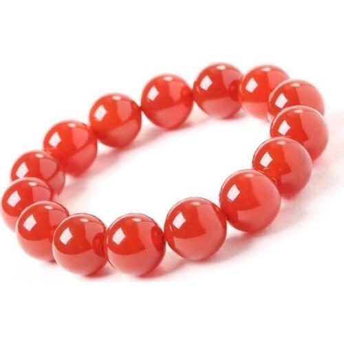 Free shipping Natural South Red stone Round Beads Bracelet AAAA 12 mm