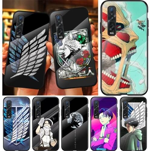 Anime Attack On Titan For OPPO A9 2020 A52 Find X2 Lite Realme 7 7i C3 XT 6 5 Pro Tempered Glass Cover Phone Case