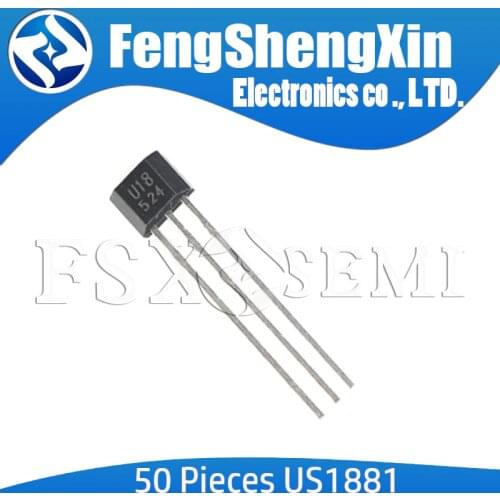 50pcs/lot U18 US1881 OH188 1881 TO-92 Hall Effect Sensor Magnetic Detector Hall Sensor Motor