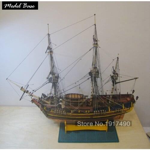 Wooden Ship Models Kits Diy Educational Toy Model Boats Wooden 3d Laser Cut Scale Model 1/64 Bounty- Original number (Bethia)