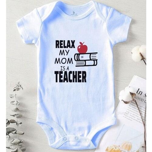 Children Jumpsuits Newborn Girls Outfit Baby Romper Toddler Autumn Jumpsuit for Babies Print Mom Is Teacher Infant Outfits