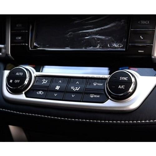 For Toyota RAV4 2016 ABS Chrome Matte Interiorl Air Conditioning Control Button Switch Panel Cover Trim Car Accessories
