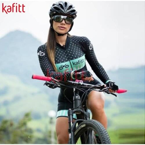 Kafeet Long-sleeved Uniform New Ladies Cycling Jersey Sweatshirt Macaquinho GO Temperament Wave Dot Cycling Wear Suit