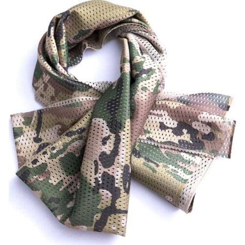 Camouflage Scarf Military Tactical Scarves Army Camo Combat Mesh Scarf Outdoor Sport Fishing Hunting Camouflage Scarf Breathable