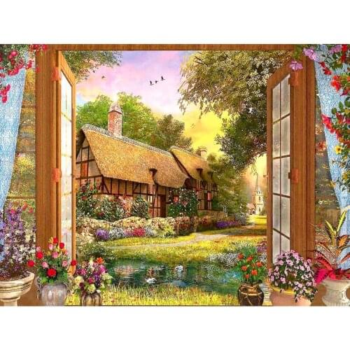 Gatyztory Frame Paint By Numbers For Adults Kids Handpainted Oil Painting Rural Scenery Canvas Drawing DIY Gift Home Wall Decor
