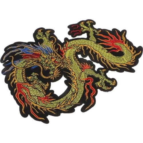 Chinese Dragon Patch Embrodered Sew Iron on Applique DIY Jacket Bags Badge