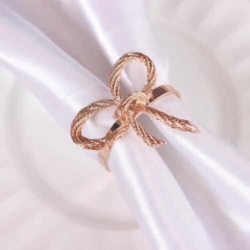 Napkin Rings High-quality Cute Bow Pattern Napkin Ring For Bar Restaurant Christmas Party Dinner Valentines Day Decoration