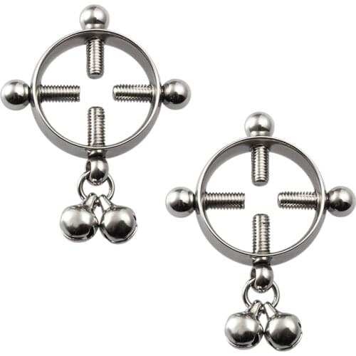 2pcs Fake Nipple Ring Non Piercing Breast Nail Stainless Steel Screw Shield Clamp Adult Game for Women Sexy Body Jewelry Gift