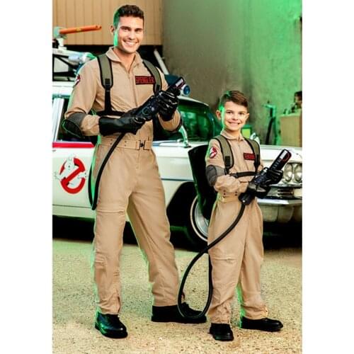 Luxury Adult Kids Ghostbusters Jumpsuits Cosplay Costume Men Ghostbusters Cosplay Baby Bodysuit Children Halloween Party Cosplay