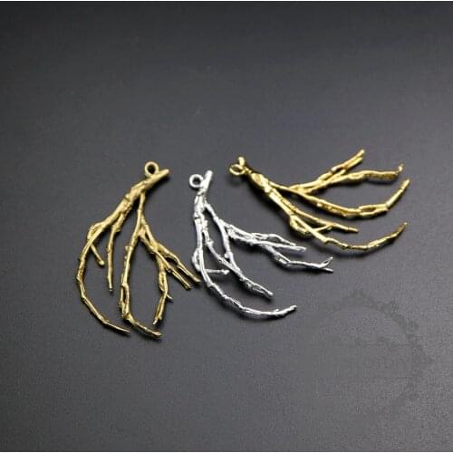 25x43mm gold,silver,raw brass color tree branch bamboo root pendant charm DIY jewlery supplies 1800238