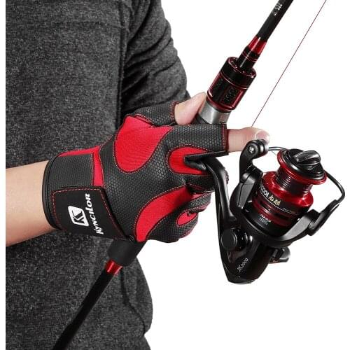 Summer Fishing Gloves Skidproof Resistant Waterproof 3 Half-Finger Breathable Leather Gloves Neoprene PU Fishing Equipment