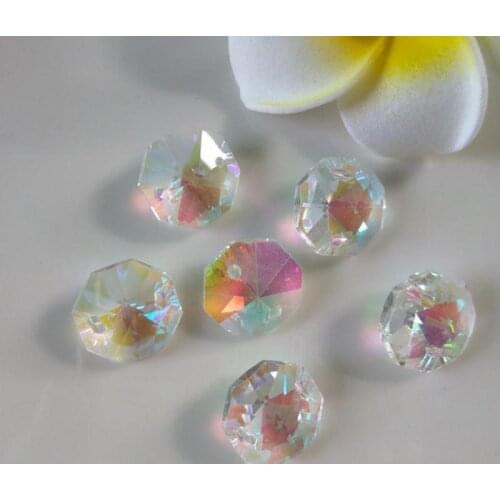 Sharp bottom glass drill pure transparent AB color 14mm round octagonal pointed bottom hand-sewn drill DIY ceramic
