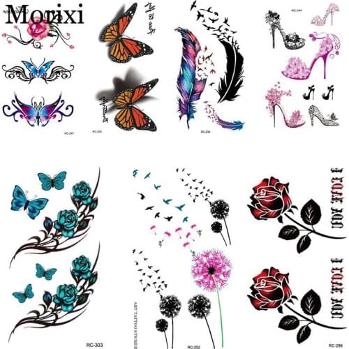 Water transfer body tattoo for arm Butterfly flower spider sticker 105*60mm waterproof women Temporary fake Tattoo RA019