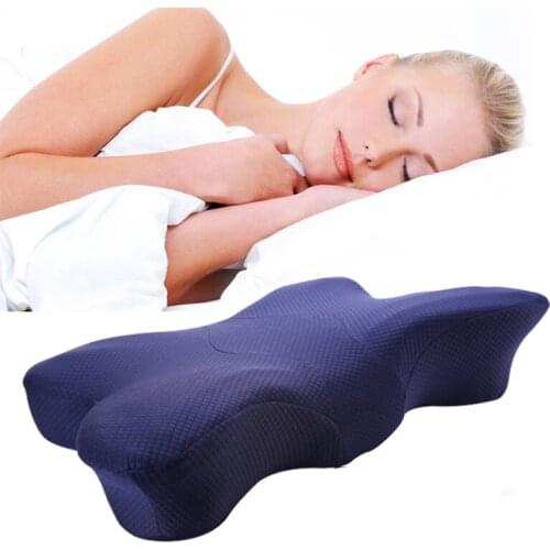 Butterfly Shape Memory Foam Bedding Pillow Neck Protect Slow Rebound Cervical Spine Anti-Snoring Physiotherapy Pillow 65*38*12cm
