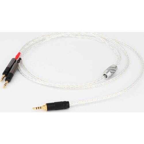 Preffair 8 Cores Silver Plated Headphone Cable E506Y 2.5mm TRRS Balanced For ATH-R70X