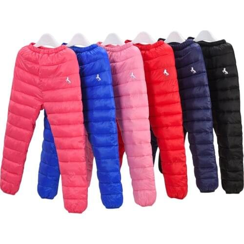 2021 New Boys and girls down cotton trousers 2-12 years old thick warm pants, baby winter trousers childrens thick Sweatpants